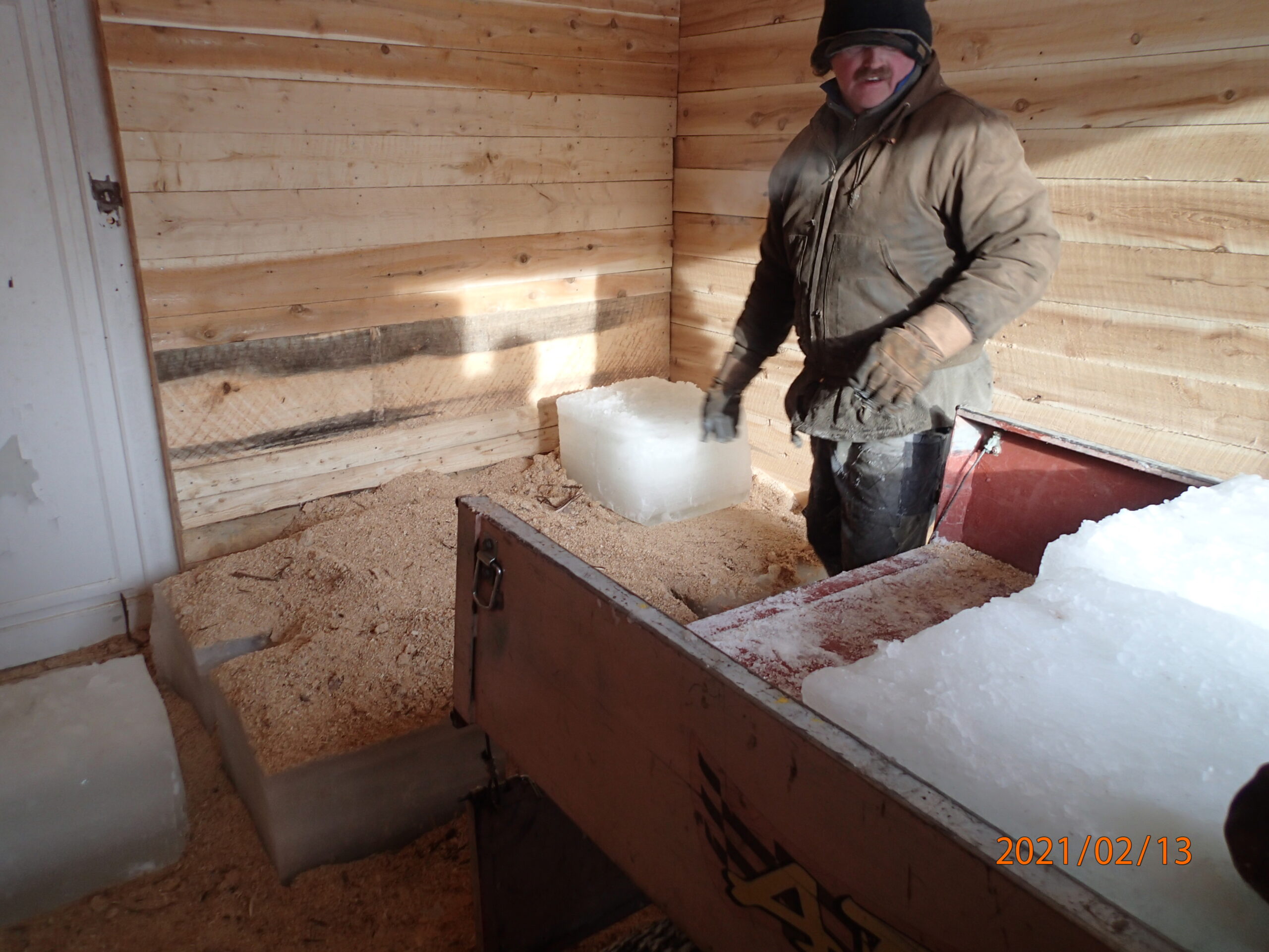 Building an ice house and collecting ice – The Weller Farm